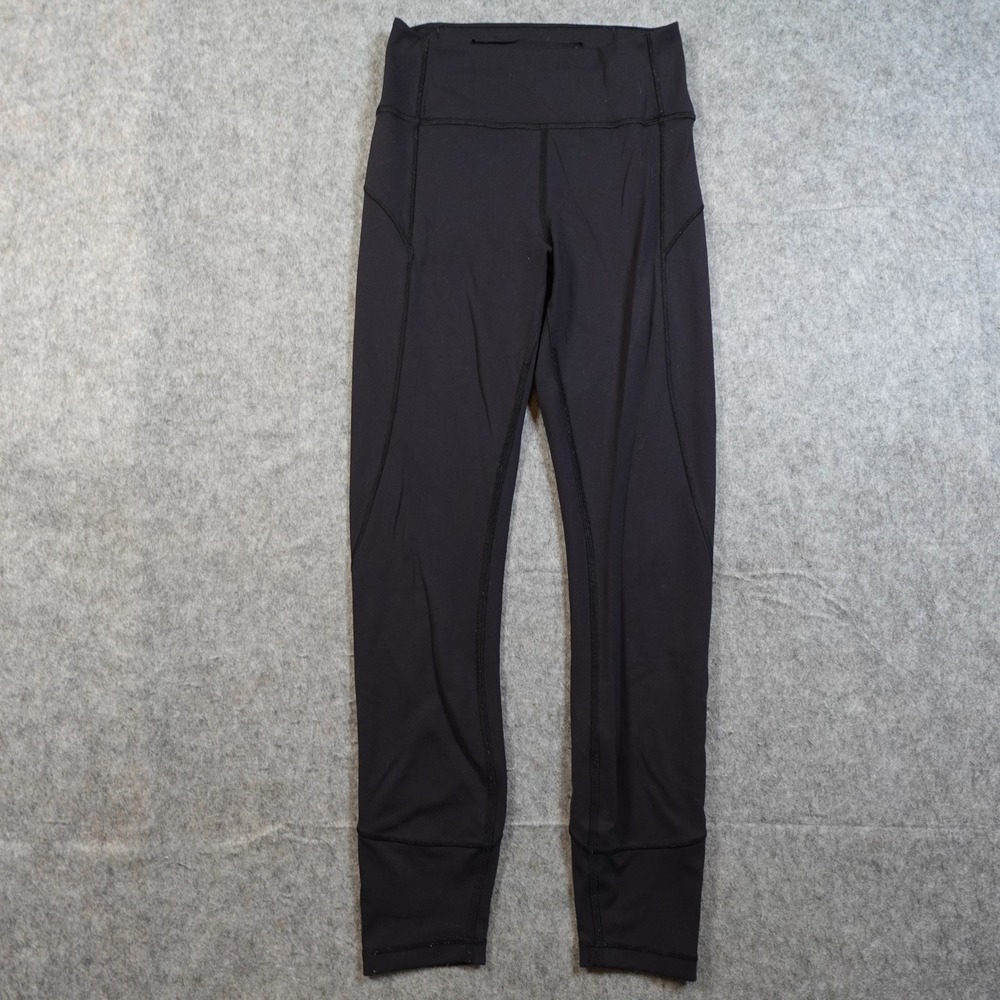 Lululemon Leggings Womens 4 In Movement 25" Everlux Run Yoga Gym Black Workout